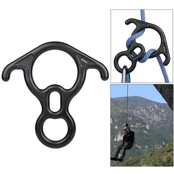 Plezanje Descender OX Rog 8-obliko Descender Obroč Spustu Obroč Z Željno uho Rappelling Prestavi Belay Naprava Oprema