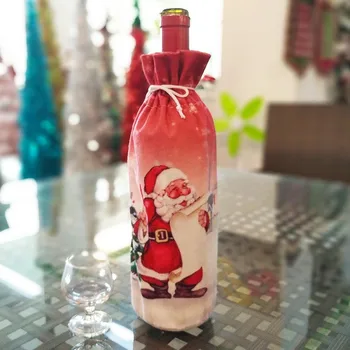 Rdeče Vinske Steklenice Kapa Torbe Doma Dekoracijo Stranka Santa Claus Snjegović Božič Embalaža Božič Vesel Božični Okraski