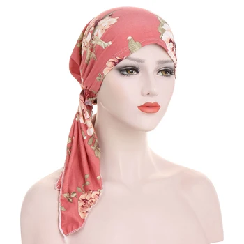 Ženske Stretch Bonnet Muslimanskih Turban Klobuki Kapa Skullies Headscarf Zaviti Kemo Lady Ruta Kape Underscarf Islamske Izpadanje Las Skp