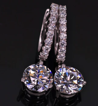 Elegantno 1Ct/vsak Diamant Uhan Žrebec za Ženske Luksuzni Kakovosti Platinum 950 Stud Uhani