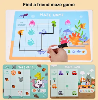 Zabavno nadzor pero s piko slikarstvo usposabljanje sim za 0,8 vrtec labirint pripomočkov za poučevanje otrok, lesene sestavljanke črke puzzle igrače