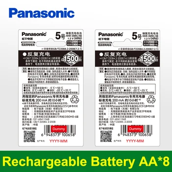 Panasonic Vrh Kakovosti 2000mAh aa Baterija za ponovno Polnjenje 1,2 v Precharge Ni-MH Baterij AA 8pcs/veliko za bliskavica/Igrače