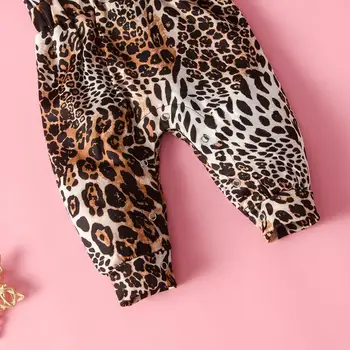 Moda Poletje Kratkimi rokavi za Malčke Baby Leopard iz Enega kosa Oblačila, Kombinezoni 2020 Novorojenčka Bodysuit Bombaž Jumpsuit ropa de bebe