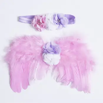 2019 Nove Vroče Prodaje Newborn Baby Angel Cvet Glavo Krilo Pero Kostum Fotografijo Fotografija Prop