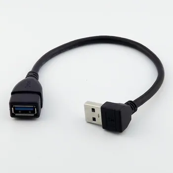 1pc USB 3.0 Tip A Moški Navzdol Kota USB 3.0 Ženska Podatkov Podaljšek Kabel 24 cm