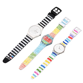 16 mm 17 mm 19 mm Pisane Silikonski Watchband za Swatch Watch Mavrica Moški Ženske Gume Zamenjati Zapestnica Trak Pasu Dodatki