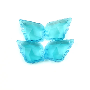 Aquamarine Barve 30pcs/Veliko , 38 mm Kristalno Steklo Maple Leaf Prizmo Lestenec Obesek Suncatcher Za Razsvetljavo