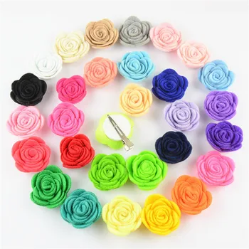 Najnovejši 4 cm rose cvet s 4,5 cm posnetke ,šifon tkanine cvet lase dekoracijo 30 barv na zalogi