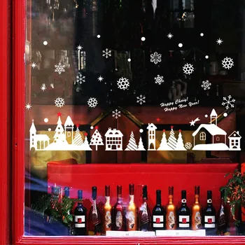 Srečno Novo Leto, Božič Okno Nalepke Restavracija Center Dekoracijo Sneg Stekleno Okno Izmenljive Božični okrasek