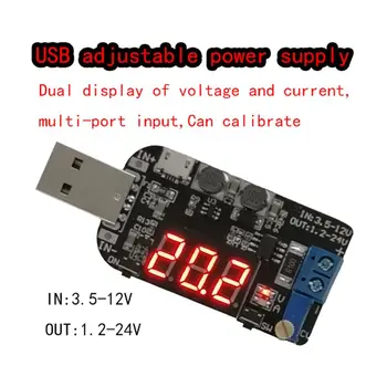 1Pcs XY-UP USB Boost/Buck Napajalni Modul Input-DC-3.5-12V Izhod-DC-1.2-24V USB Korak Navzgor/Navzdol Nastavljiv Pretvornik