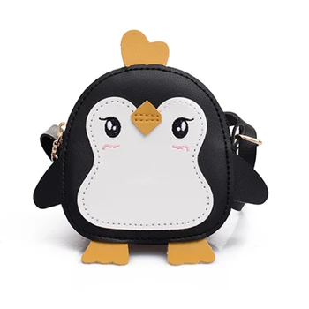 Risanka Pingvin Kovanec Torbici Mini Srčkan Ovalne Zadrgo Otrok Dekle Kovanec Denarnice Kartico USB Kabel, Slušalke Vrečko Messenger Vrečke