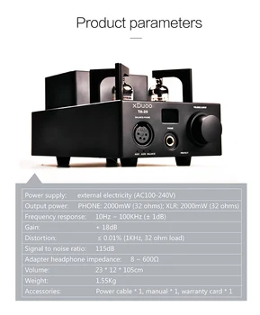 XDUOO TA-20 HI-fi High Performance Uravnoteženo Klasične 12Au7 Cev Stereo Audio Ojačevalnik za Slušalke z XLR AUX