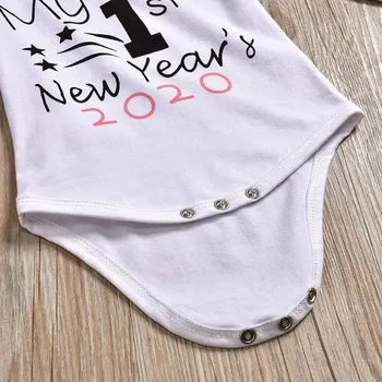 Newborn Baby Girl Obleke Komplet za Malčke Bombaž Pismo Tiskanja Playsuit Romper+Hlače+Klobuk+Glavo 4Pcs Baby Dekle Oblačila