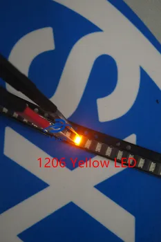 SMD 1206 (3216) 500pcs Rumena SMT Površinski LED Čip Ultra Bright Light Emitting Diode Žarnice Elektronske Komponente za PCB