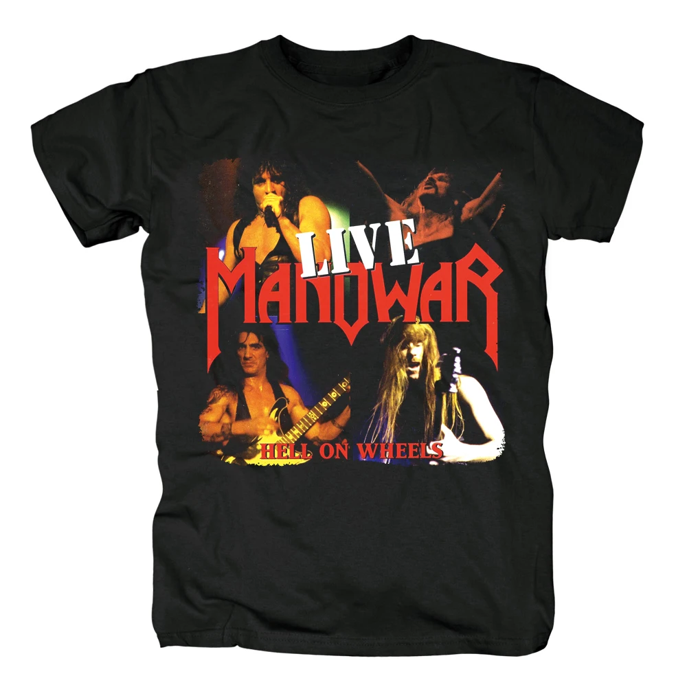 Bloodhoof Manowar Heavy metal band moška črna bombažna Majica s kratkimi rokavi