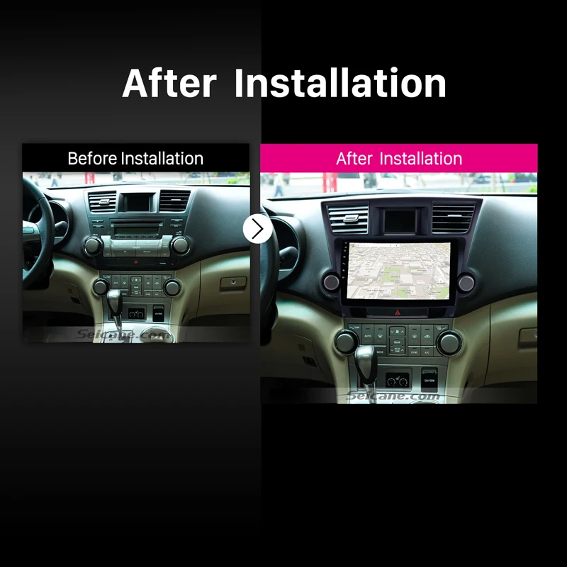 Seicane 2Din 10.1 Inch Android 9.1 Avto Multimedijski Predvajalnik, Radio Za Toyota Highlander GPS Navi zaslon na Dotik, Bluetooth