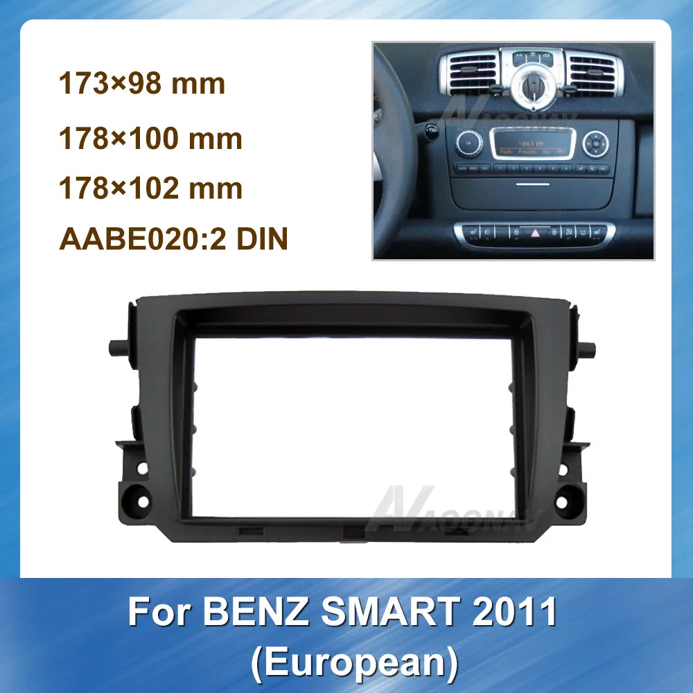 2Din Avto Auto Radio Večpredstavnostna fascijo za Benz, Smart Evropske 2011 Stereo Plošča Armaturna Gori Trim Installation Kit Okvir