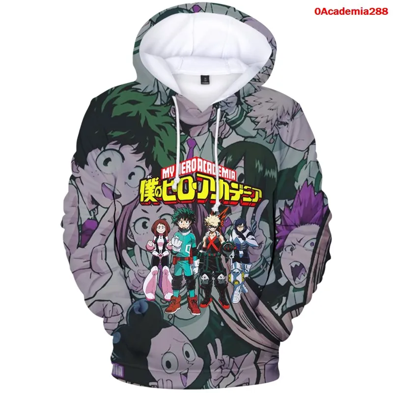 Moj Junak Univerzami Harajuku Anime 3D Hoodies Fashion Majica Prevelik pulover s kapuco Hip Hop Zimski Plašč Ženske Moški Ulične Vrhovi