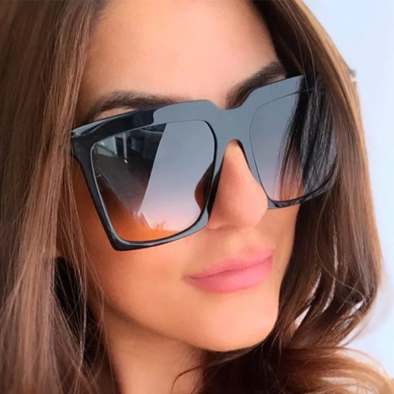 Vintage Trendy Široko Prevelik Sončna Očala Ženske 2021 Blagovne Znamke Oblikovalec Retro Kvadratni Okvir Elegantna Sončna Očala Odtenki Opremo