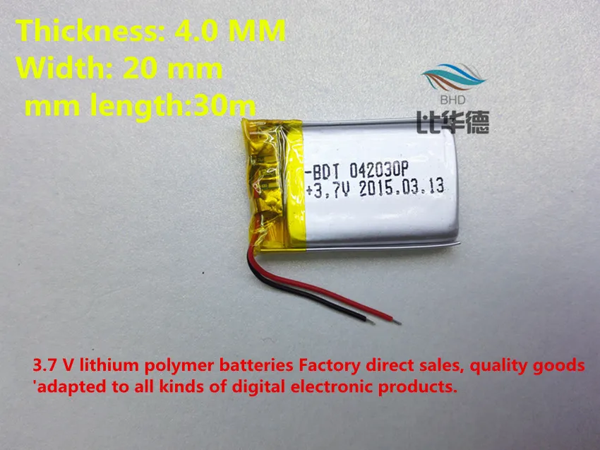 (10pieces/veliko) 042030 180 mah litij-ionsko polimer baterijo kakovosti blaga kakovosti CE, FCC, ROHS organ za potrjevanje