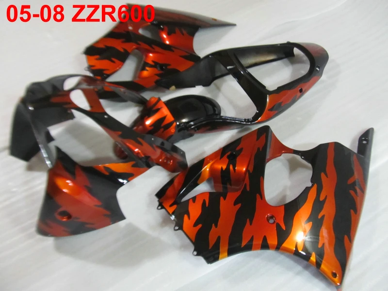 Brizganje oklep komplet za Kawasaki Ninja ZZR600 05 06 07 08 rdeča črna fairings nastavite ZZR600 2005-2008 OT10