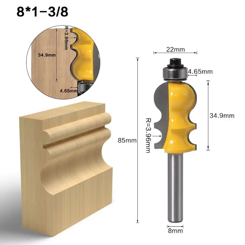 8 mm Kolenom Modeliranje Handdrail Usmerjevalnik Malo Arhitekturne Groving Rezalnik Za lesenih predmetov