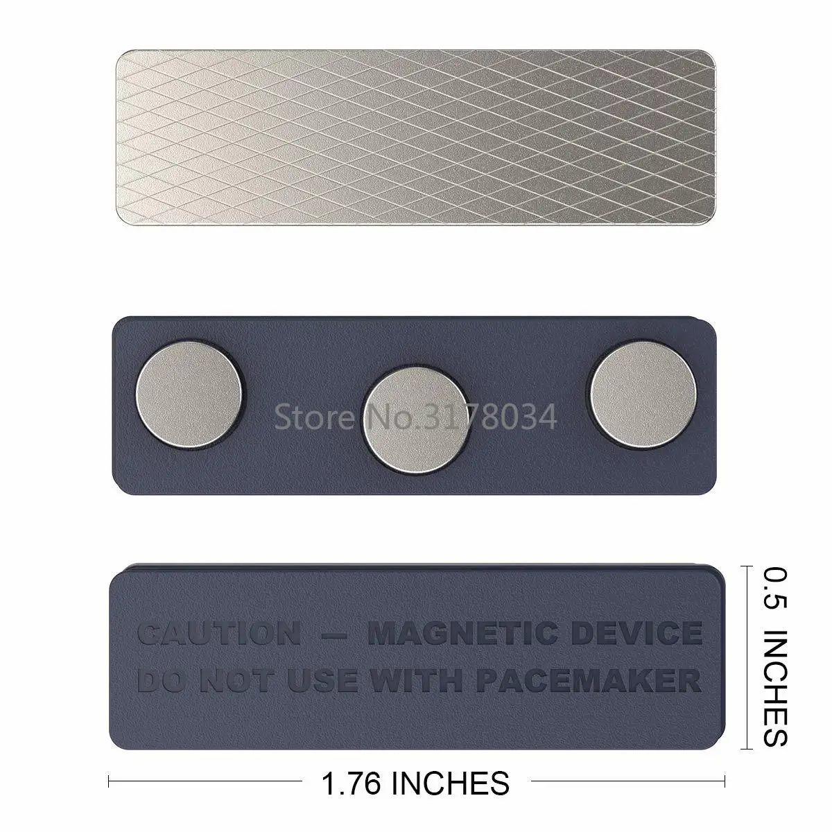 10pcs Značko Magneti, Magnetni Ime Značko Imetniki imenskih Oznak Magnet Hrbet s 3 Magneti 44x13mm / 1.76x0.5inch