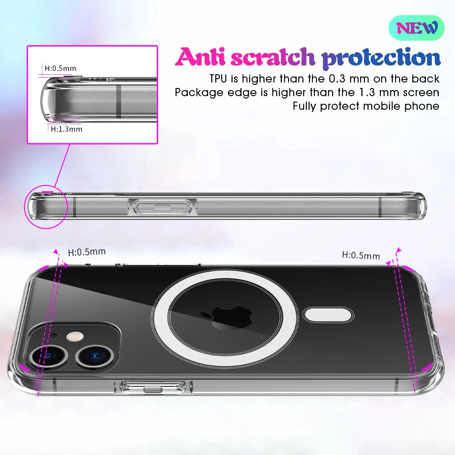 Jasno Akril Nazaj Primeru za iPhone 12 Max Pro Mini dela za Magsafe Brezžično Polnjenje Spusti Varstvo Vrečko 11 X XS XR Pokrov
