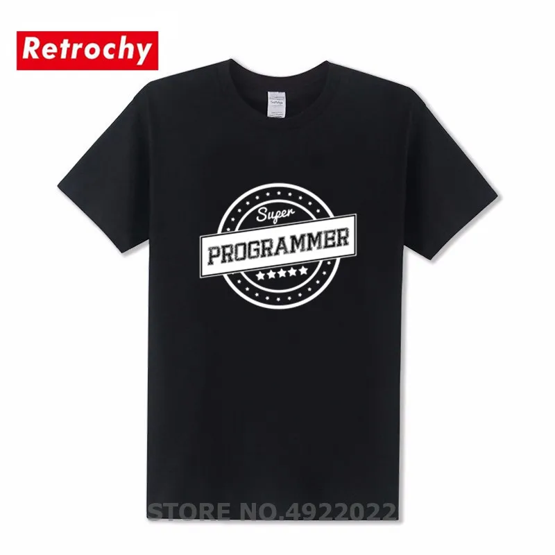 2019 Retro Super Programer Majica S Kratkimi Rokavi Moški Smešno Design Razvijalec Tshirt Geek Ekipa Programer Unisex Modni T-Shirt Pre-Cotton Tee