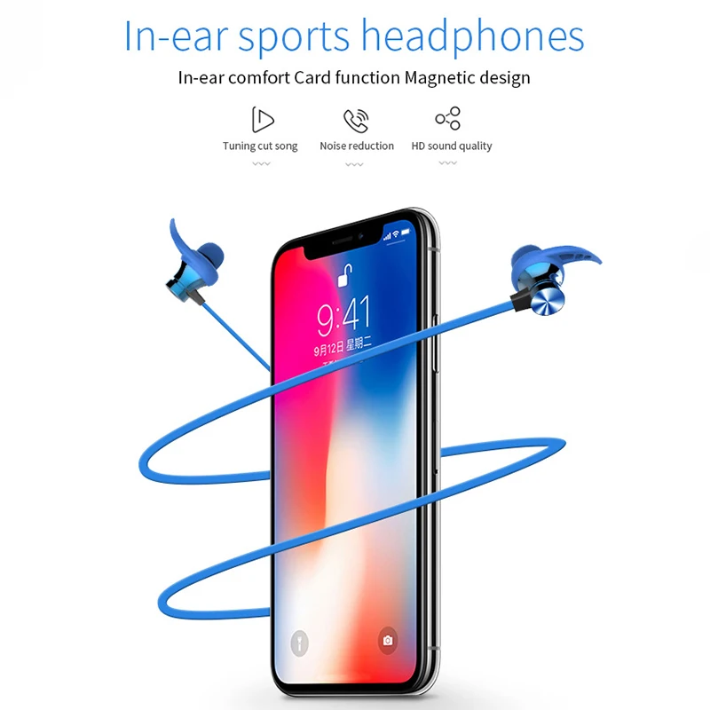 2019 Novo Stilsko Nepremočljiva Bluetooth 5.0+EDR Slušalke Športih na Prostem Zmanjšanje Slušalke Stereo Zvok Anti-znoj Hrupa TF Kartica