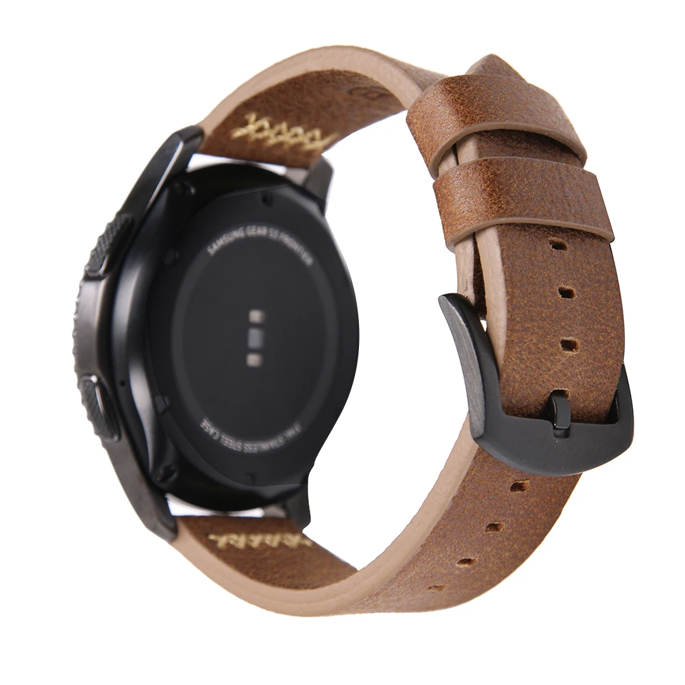 Ročno skladu Šivanje Pravega mehkega Usnja Band za Samsung Prestavi S3 frontier/classic Watchband Zamenjava Pasu moški/ženske 22 mm