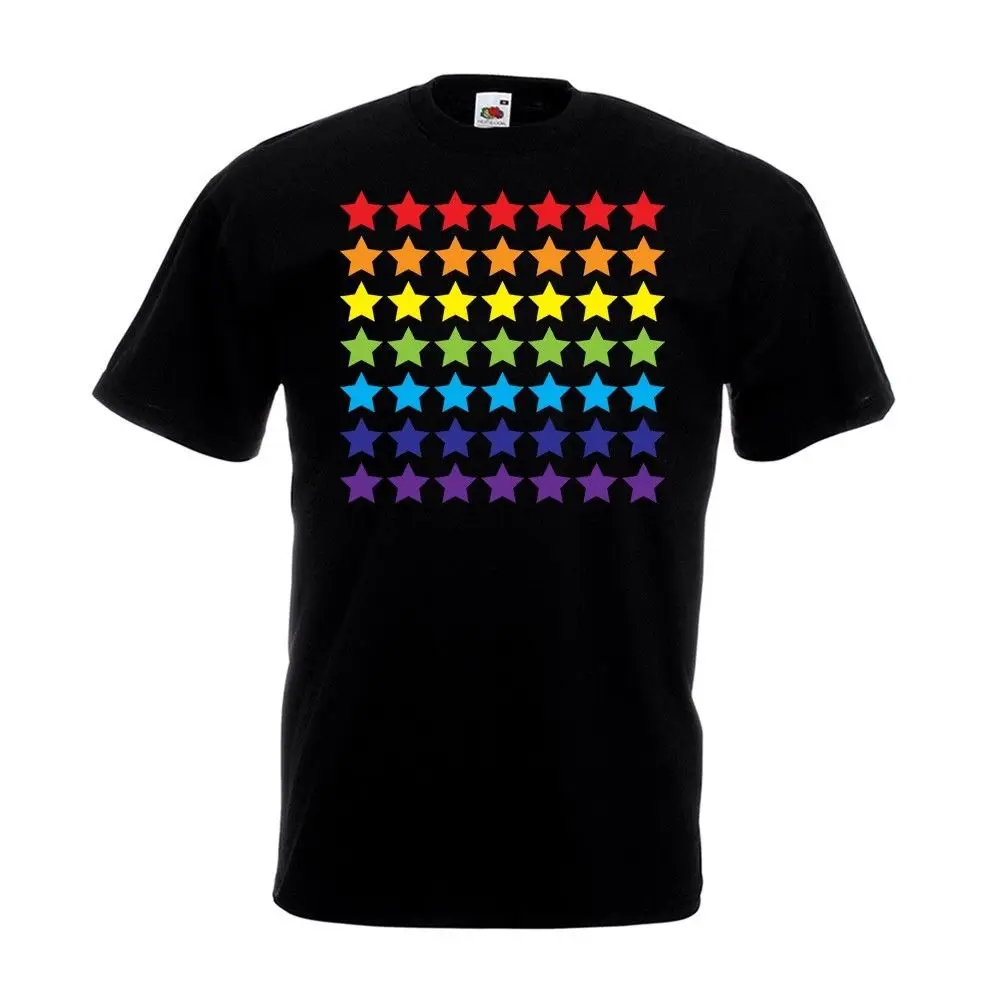 Ponos Rainbow Stars Majica s kratkimi rokavi Gay LGBT Festival Lezbičnega Bi Zastavo Stranka Darilo Vrh Poletje Slog, Mens T-Shirt Slog Siva