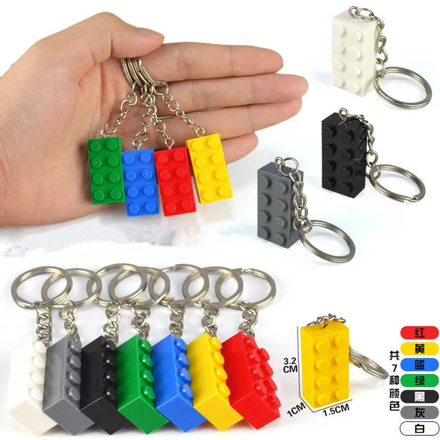 1pcs/3pcs Naključno Bloki, Opeke Keychain Key Ring Model MOC gradniki Nastavite Opeke Darilo Izobraževalne Igrače za Otroke