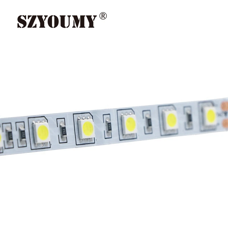 SZYOUMY 120 M DC24V Non-Vodotesen LED Trak 5050 Fiexible Svetlobe, 60Led/m, Bela,Toplo bela,Rdeča,Zelena,Modra,Rumena,RGB,Prosti ladja