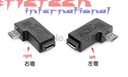 Z dhl ali ems 200pcs Desno Levo Kota Micro USB Moški 90 Stopinj USB Moški Ženski Mikro pretvornik (adapter Vroče Worldwdie