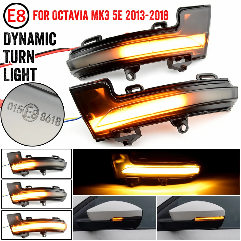 Za Skoda Octavia Mk3 A7 5E-2019 Dynamic LED Vključite Signal Blinker Ogledalo flasher Svetlobe, Vode utripa vzvratnega ogledala, luči