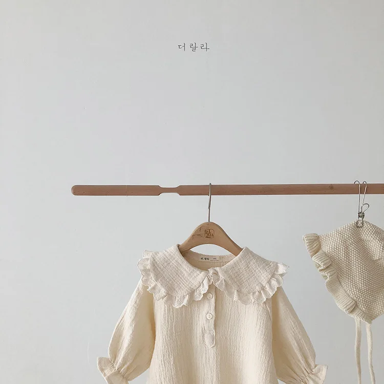 Korejska Različica Dekleta Bombaž igralne obleke Sweet Modni Baby Princesa je Lotus Listov Ovratnik Barva Perilo Japonska Preprosta Oblačila
