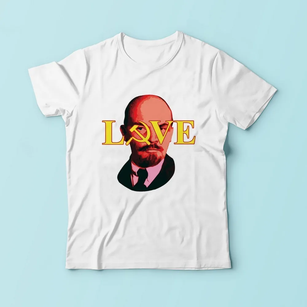 Vladimir Iljič Uljanov Lenin ljubezni kul tshirt moški poletje nova bela kratek rokav casual men smešno cccp majica s kratkimi rokavi