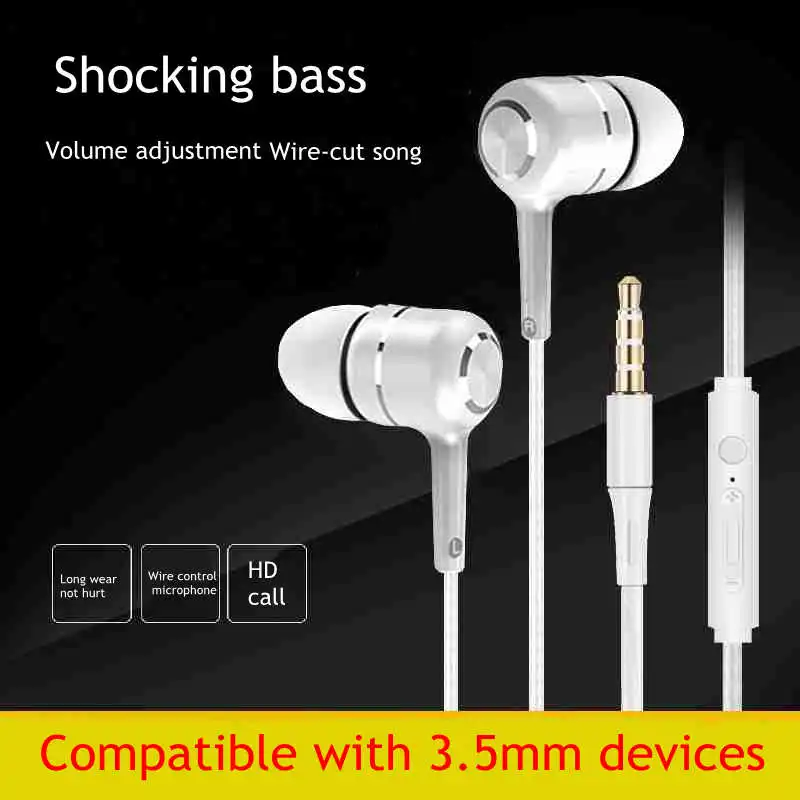 Original 3,5 mm Stereo Slušalke za V uho Slušalke Čepkov Za NASPROTNEGA R9 R11 R15 VIVO X27 Xiaomi Mi8 Mi9 MP3 Slušalke Z Mikrofonom