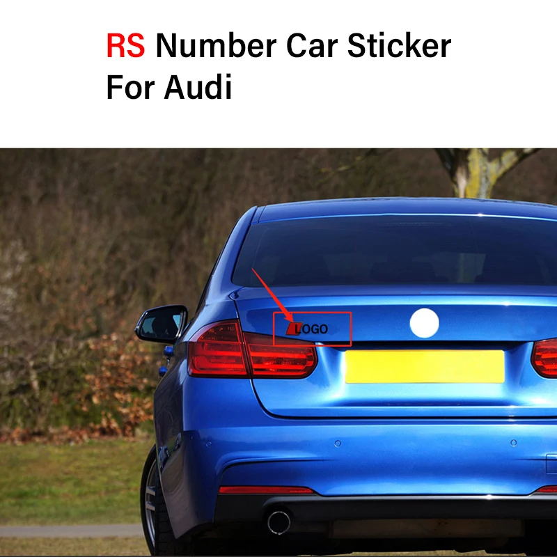 Avto Styling Avto Logotip 3D Kovinske Nalepke Za Audi RS4 Prilegajo Avtomobilu Kapuco Spredaj Zadaj Prtljažnik Značko Emblem Auto Dodatki