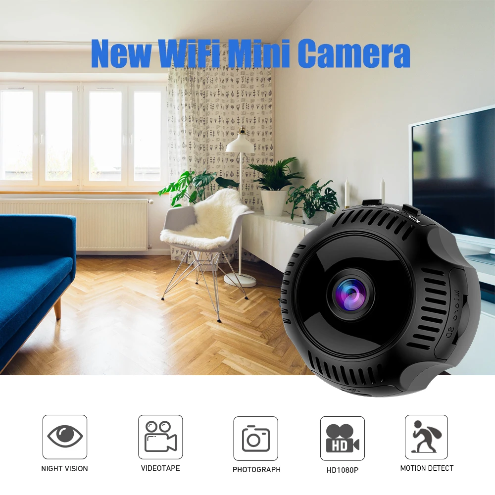 P2P baterije mini wifi IP kamere 1080P HD Šport kamere 2MP prenosni brezžični watch kamere Polnilna mini wifi kamera