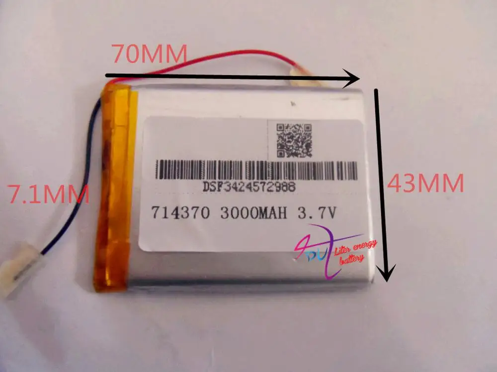 Velikost 714370 3,7 V 3000mah Litij-polimer Baterija z Zaščito Odbor Za Tablične Računalnike PDA Moči Banke