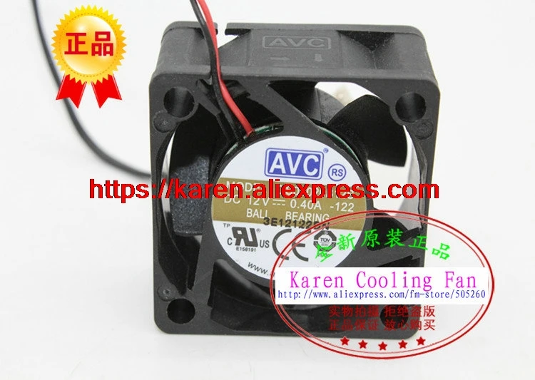 Novi originalni AVC DS04020B12S 40*40*20M, 4 cm 12V 0.40 A napajalni modul hladilni ventilator
