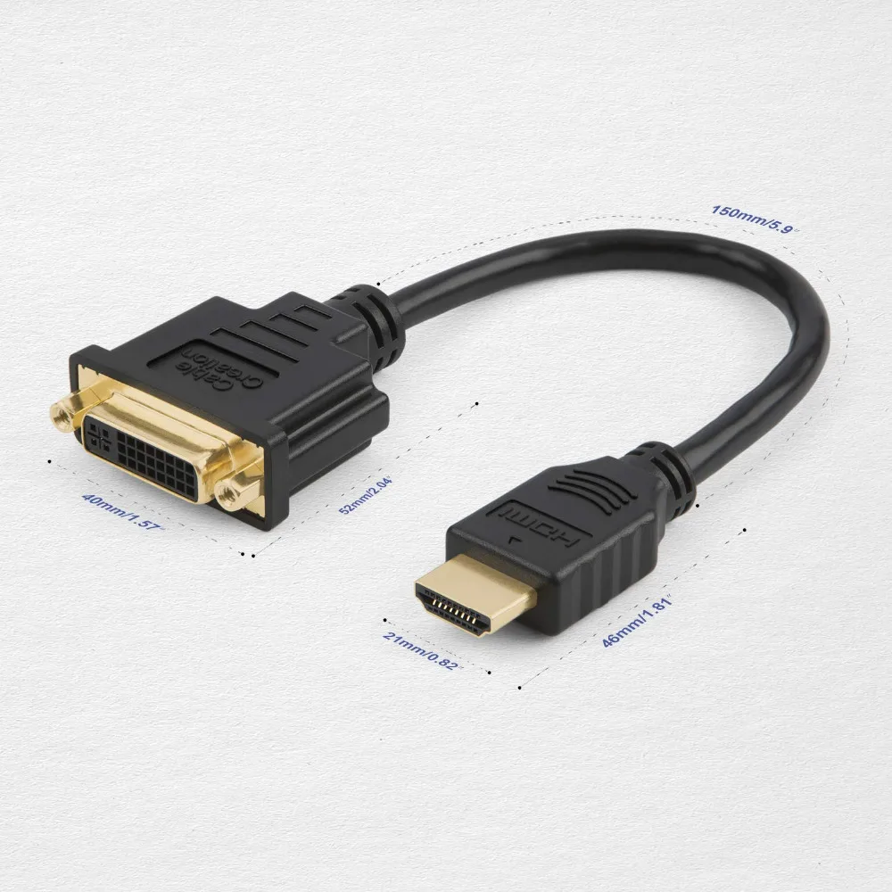 HDMI na DVI Kabel, CableCreation Bi-Directional HDMI Moški-DVI(24+5) Ženski Adapter, 1080P, 3D, ki je Združljiv s HDTV, PS4 ,PC
