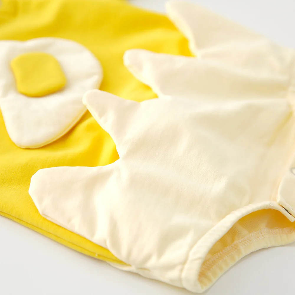 WLG Baby dekle, igralne obleke malčka jeseni risanka jajce rumena romper novorojenčka športna oblačila