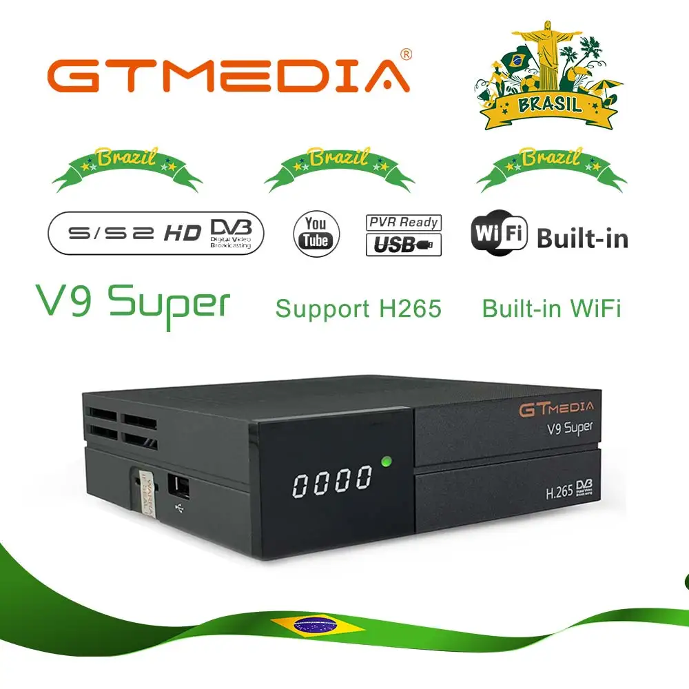 Gtmedia Original V9 Super Satelitski Sprejemnik Najboljše 1080P DVB-S2 podporo Full HD H. 265 Vgrajen WIFI Ne App Vključeno