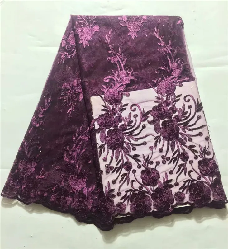 2019 Najnovejše Nigerijski Vezalke Materiali Visoke Kakovosti Afriške Vezalke Tkanine Za Poročno Obleko francoski Til Čipke Z Biseri siva, vijolična
