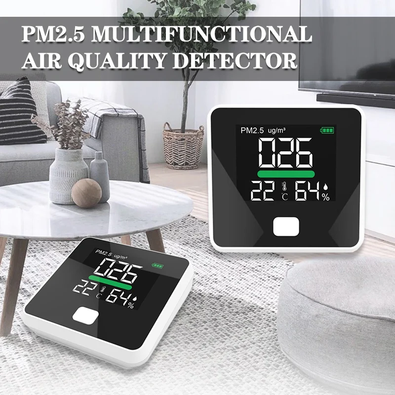 Digitalni PM2.5 Kakovost Zraka Monitor Digitalni Detektor Plina v Realnem Času Temperatura Zraka Vlažnost Analyzer Senzor PM 2.5 Analizatorji Meter