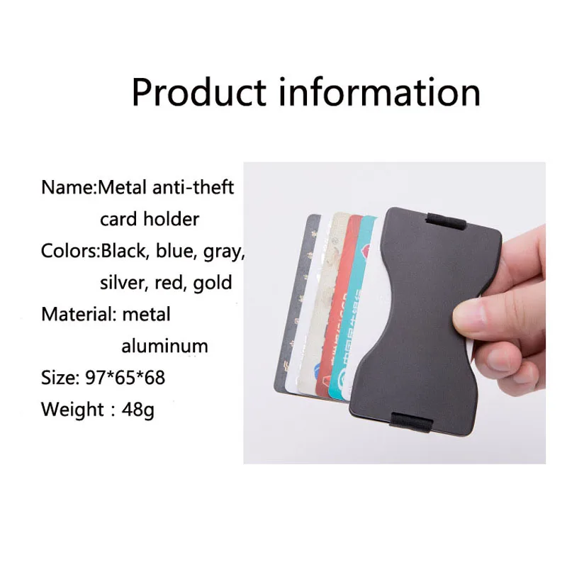 Aluminij Imetnik Kreditne Kartice Moških Slim Anti Zaščito Potovanja ID Kartico sim Ženske Rfid Blokiranje Denarnice Kovinski poslovno kartico sim