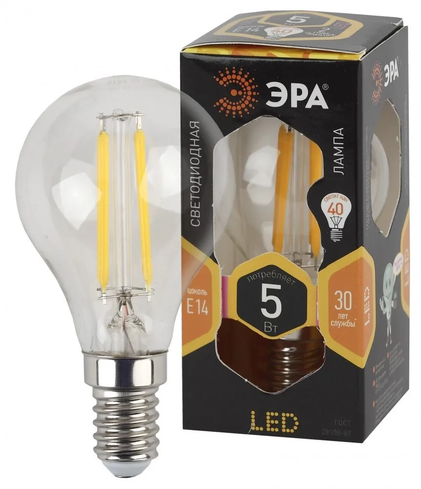 Era F-LED p45-5w-827-e14 žarnice (z žarilno, žogo, 5W, тепл, E14) б0019006